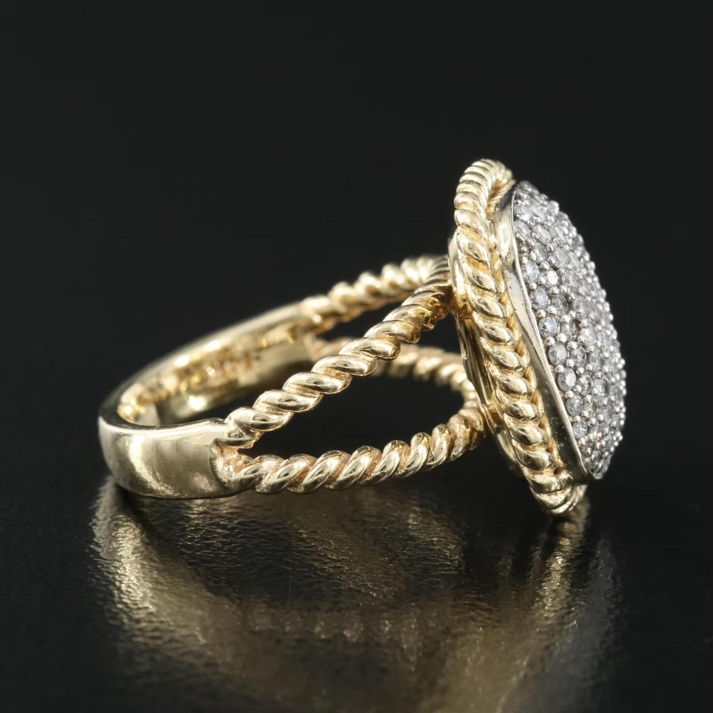 Round Cut $5950 / NEW / EFFY D'ORO Diamond Ring / 14K Gold / Luxury For Sale