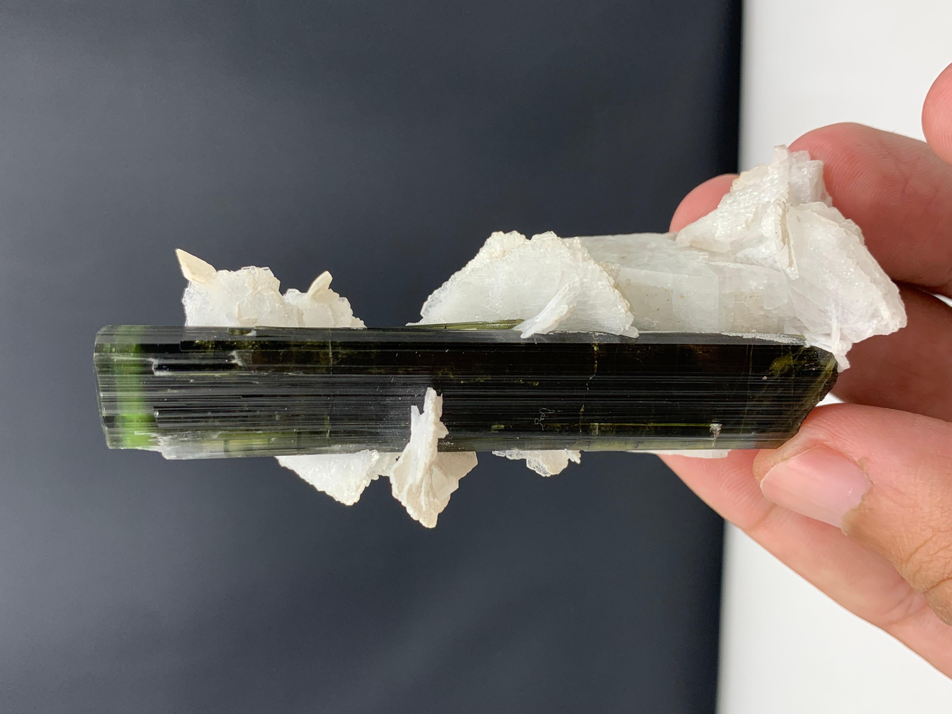 Rock Crystal 59.55 Gram Tourmaline With Albite Specimen From Stak Nala, Skardu, Pakistan For Sale
