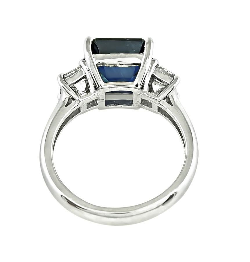 Anello di fidanzamento con zaffiro di Ceylon da 5,95 carati GIA 0,93 carati di diamanti In condizioni buone in vendita a New York, NY