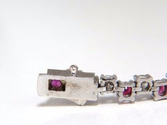 Bracciale tennis alternato con diamanti e rubini naturali da 5,96 carati 14 carati