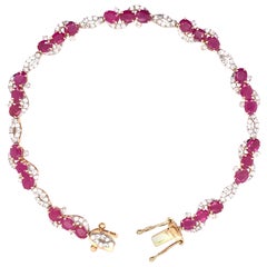 5.96 Carat Ruby Diamond Bracelet