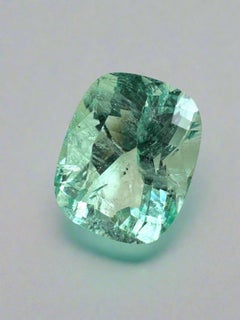 Émeraude colombienne vert écume de mer de 5,96 carats, taille coussin allongée May Birthston