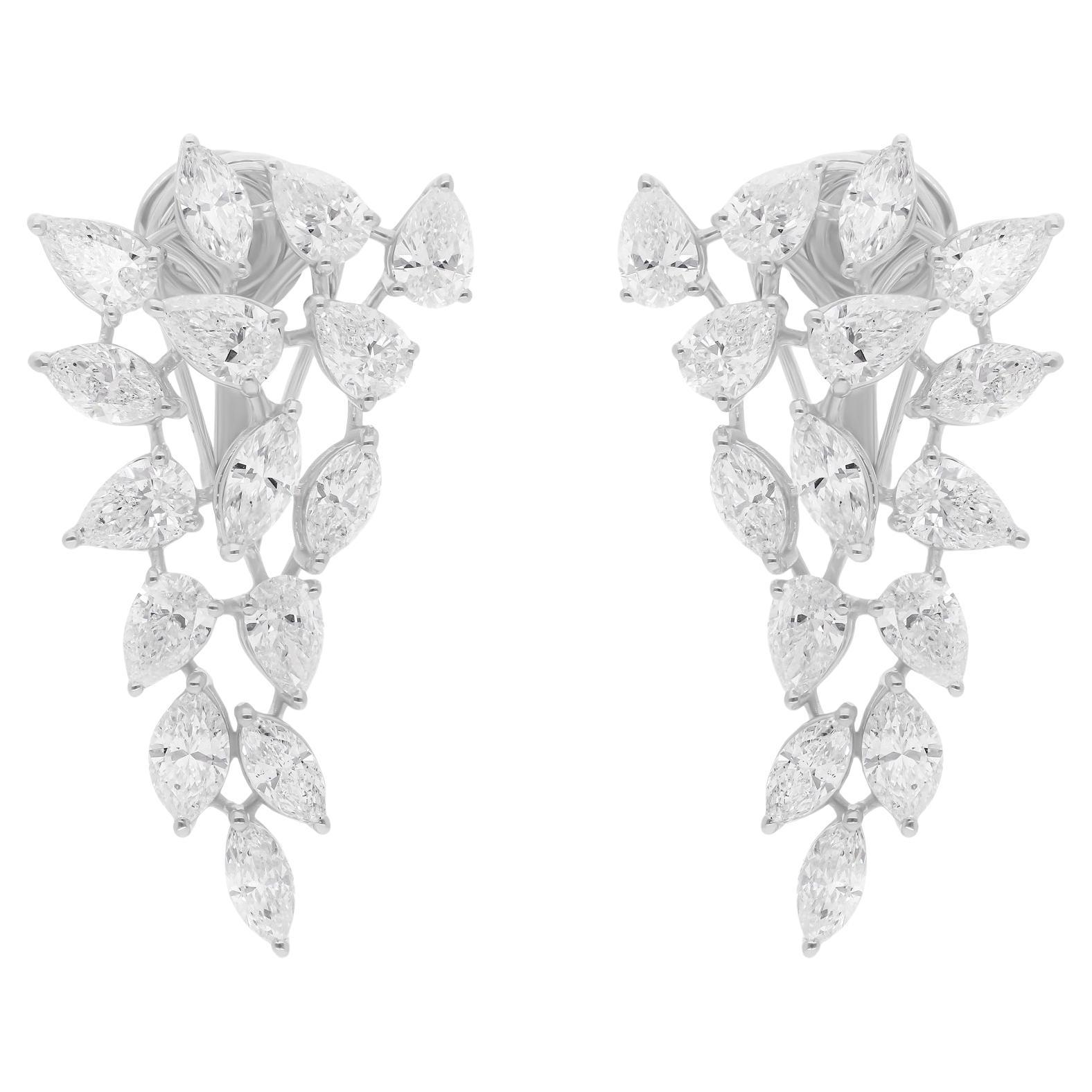 5,96 Karat SI/H Birnen-Marquise-Diamant-Ohrringe aus 18 Karat Weißgold Schmuckschmuck