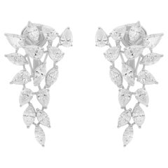 5,96 Karat SI/H Birnen-Marquise-Diamant-Ohrringe aus 18 Karat Weißgold Schmuckschmuck