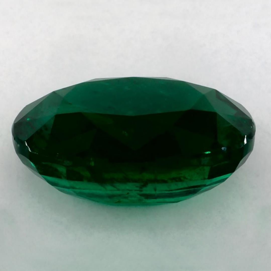 5.96 Ct Emerald Oval Loose Gemstone In New Condition For Sale In Fort Lee, NJ