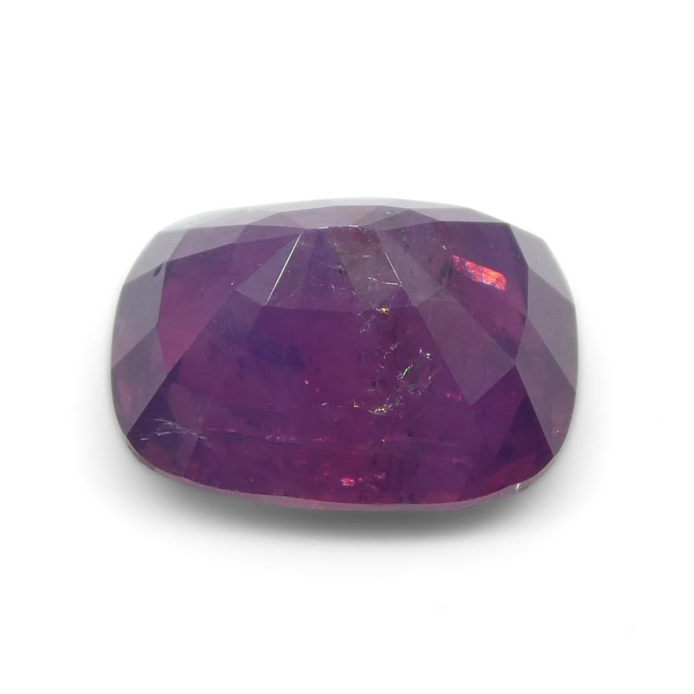 5.96ct Cushion Trapiche-Like Pinkish Purple Sapphire GIA Certified, Pakistan For Sale 5