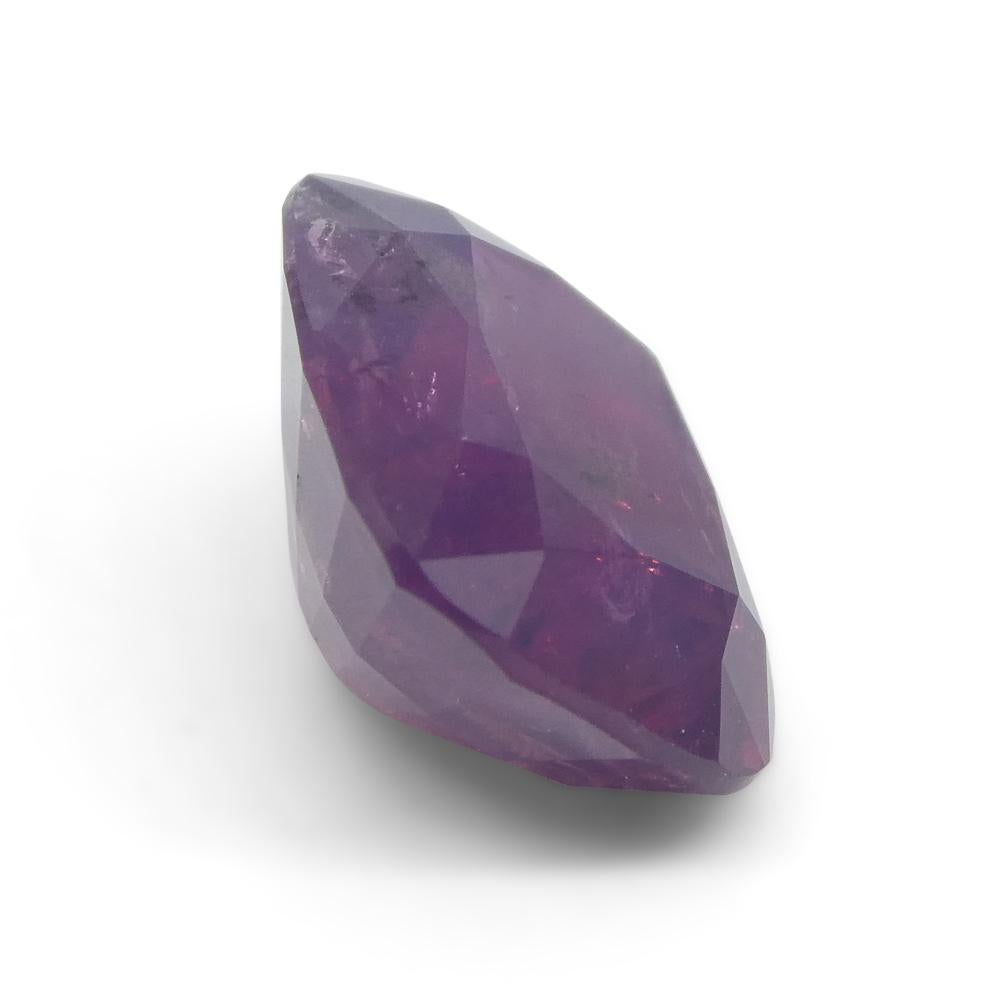 5.96ct Cushion Trapiche-Like Pinkish Purple Sapphire GIA Certified, Pakistan For Sale 9