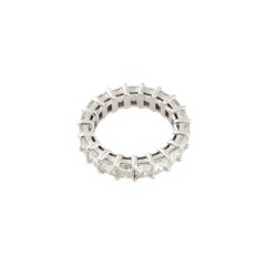 5.97 Carat Princess Cut Diamond Eternity Band 14 Karat in Stock