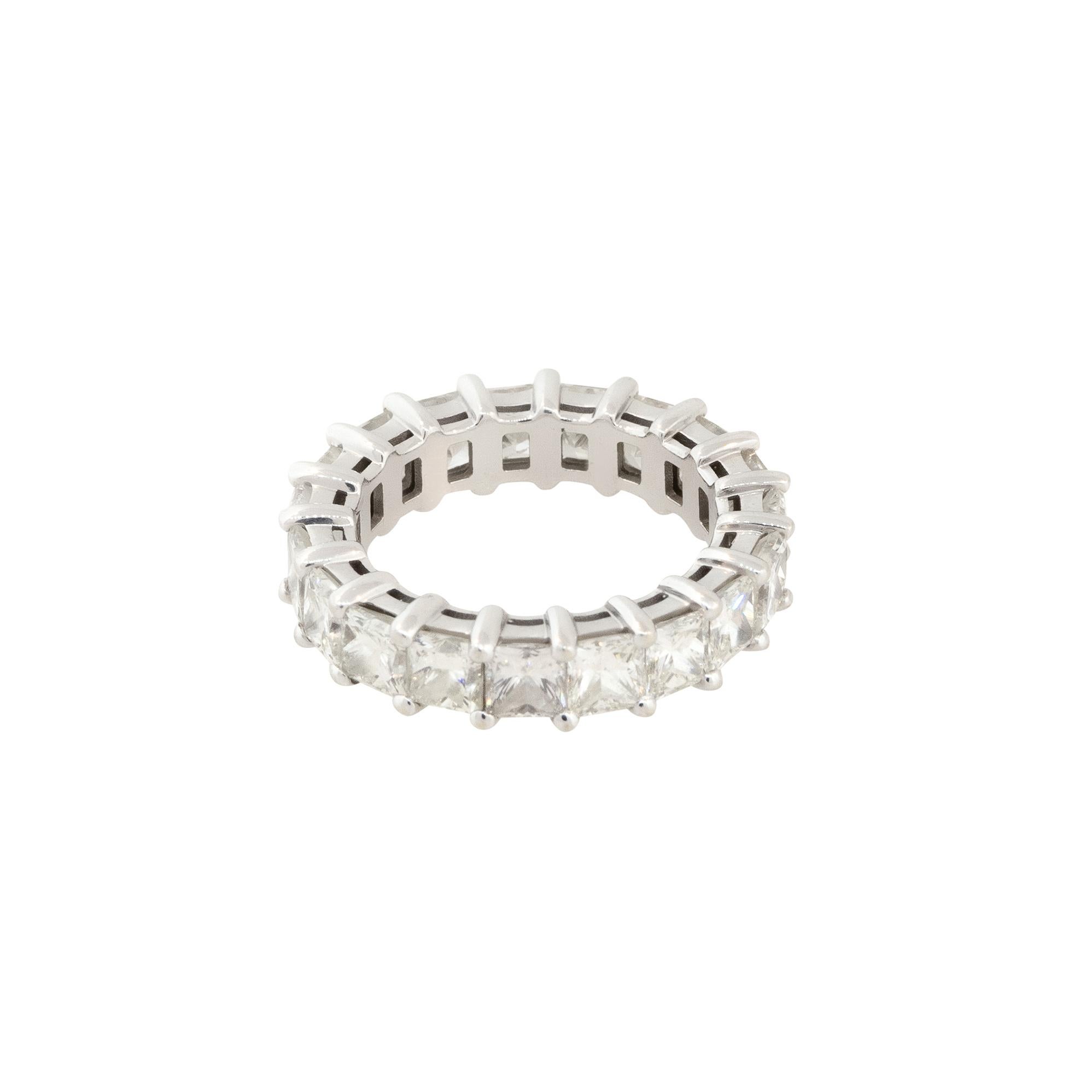 5.97 Carat Princess Cut Diamond Eternity Band 14 Karat in Stock In Excellent Condition For Sale In Boca Raton, FL