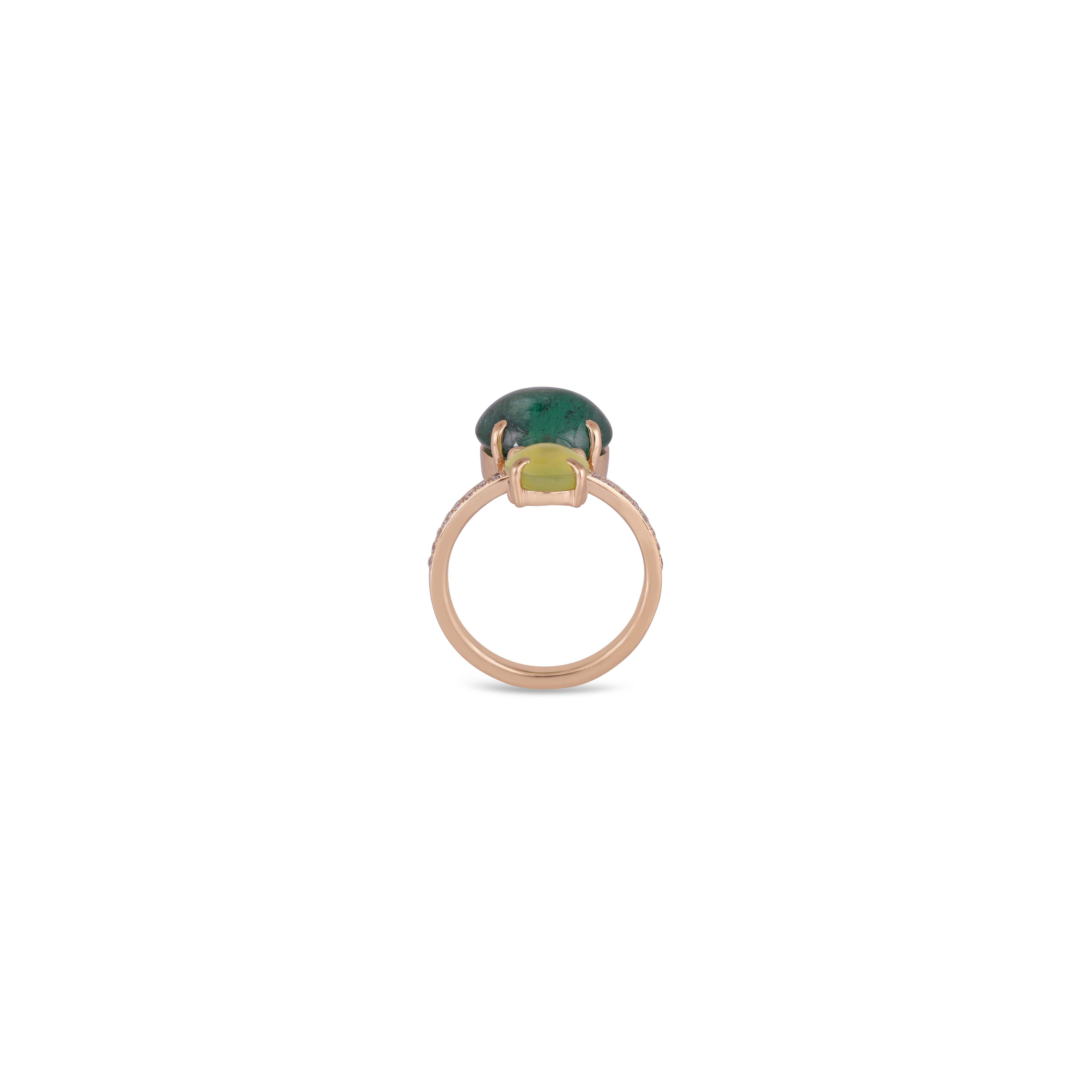 This is an elegant emerald & diamond ring studded in 18k Yellow gold with 1 piece of  Zambian Clear High emerald weight 5.98 carat, Cats Eye 2.21 Carat diamonds weight 1.3 carat, this entire ring studded in 18k Yellow gold.



 Ring size can be