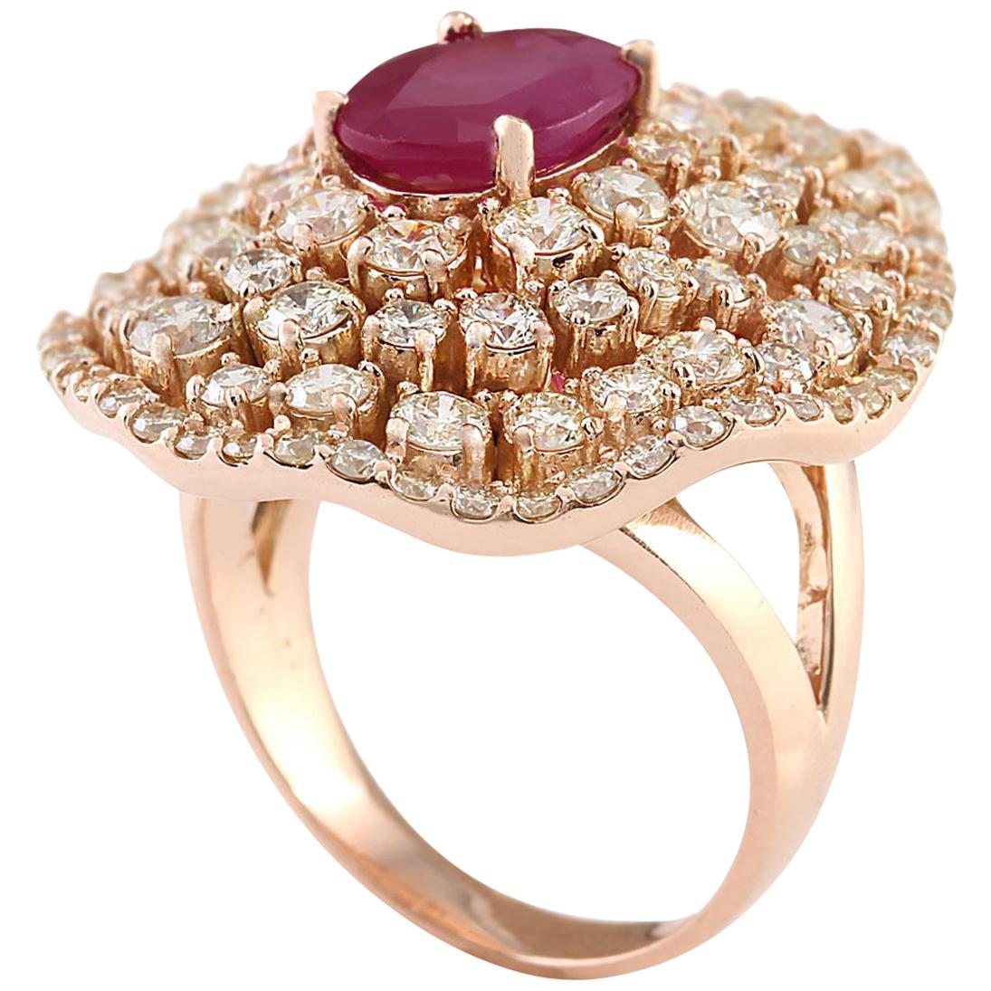 5.98 Carat Ruby Diamond Ring AGL Certified For Sale at 1stDibs