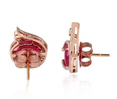 Orecchini con rubino e diamante da 5,98 carati, 18 carati