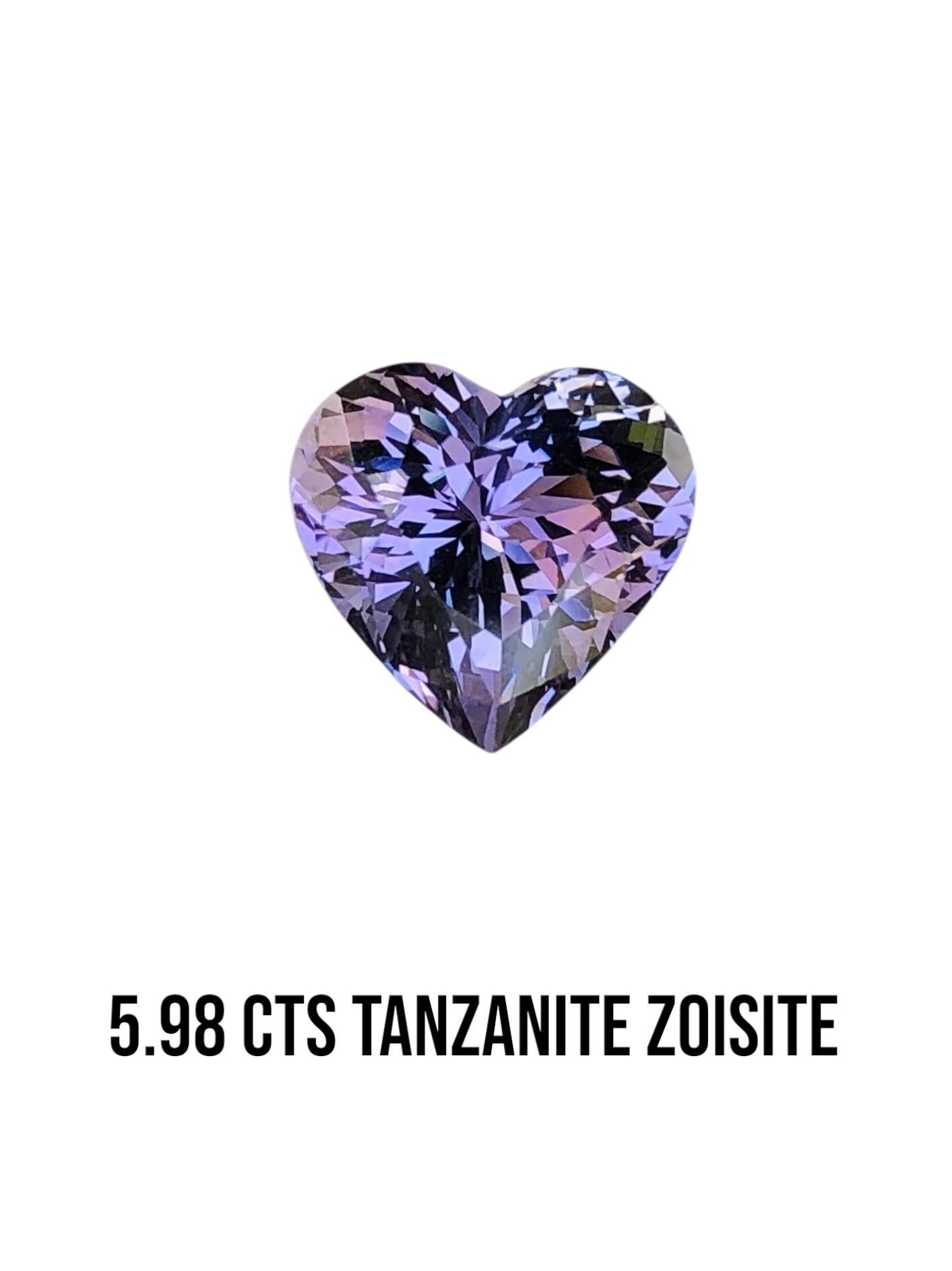 5.98 Ct AIG Certificate Natural Tanzanite Zoisite Unheated Purple Color For Sale 3