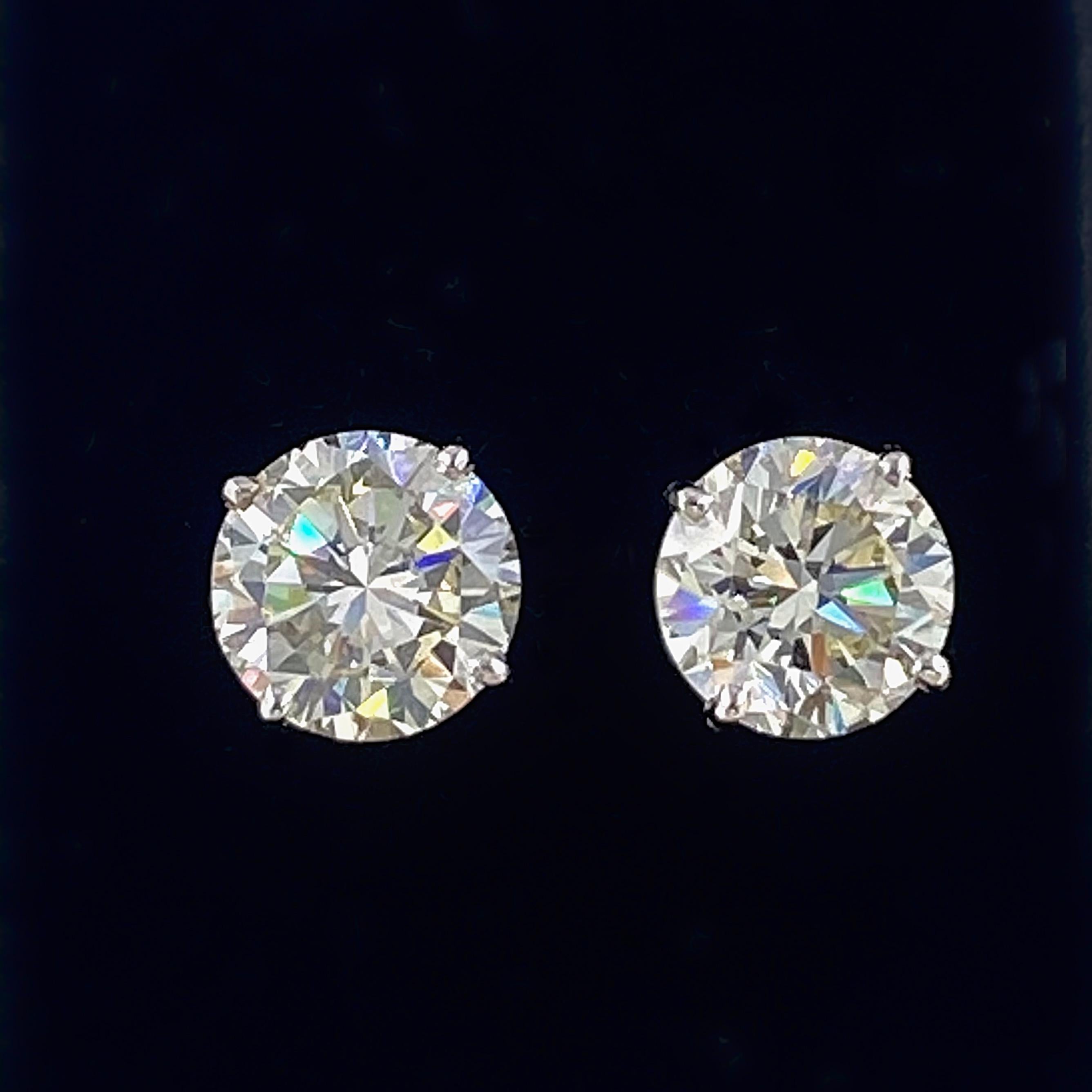 5.98 Tcw Round Brilliant Diamond Stud Earrings 14kt White Gold Retail $65, 000 6