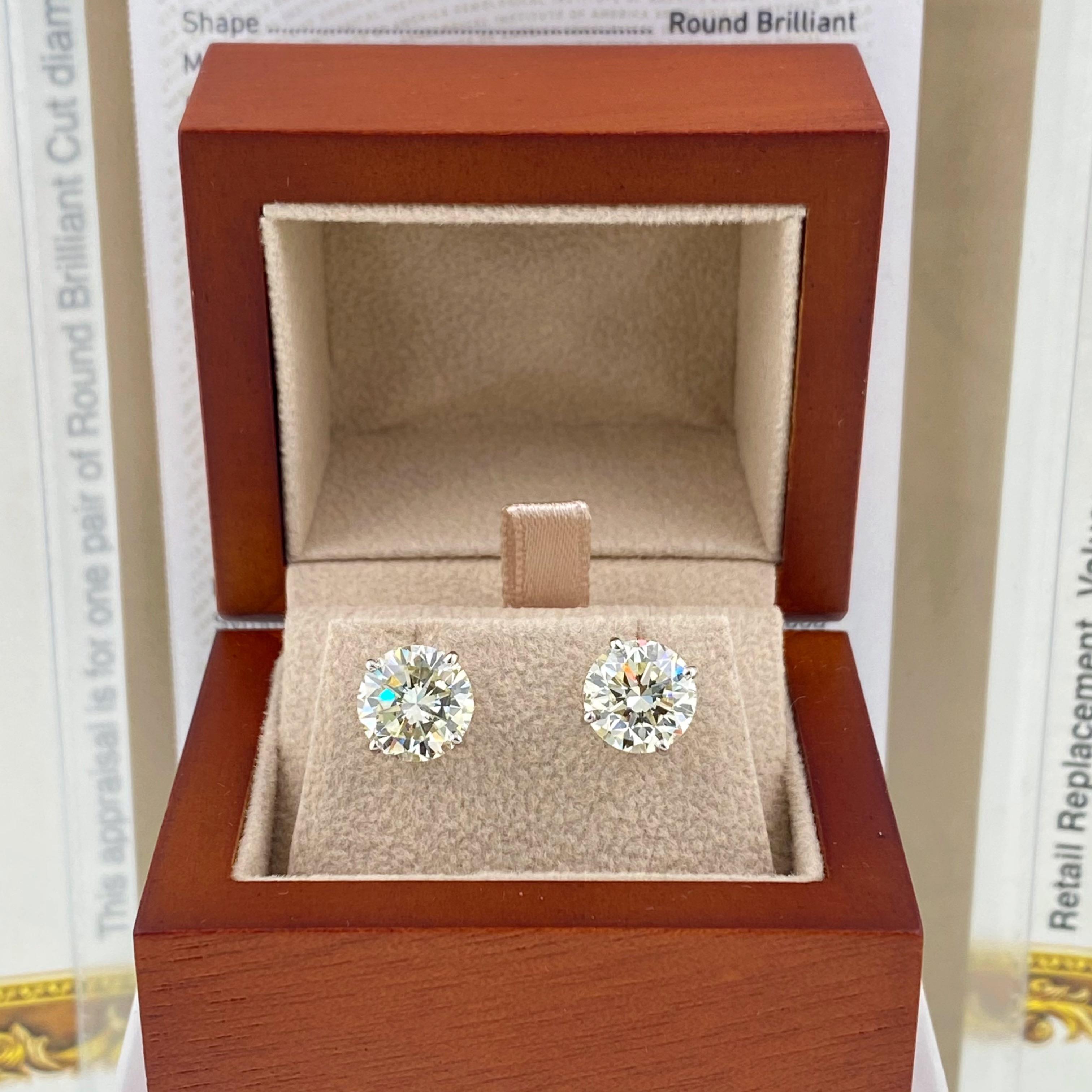 5.98 Tcw Round Brilliant Diamond Stud Earrings 14kt White Gold Retail $65, 000 8