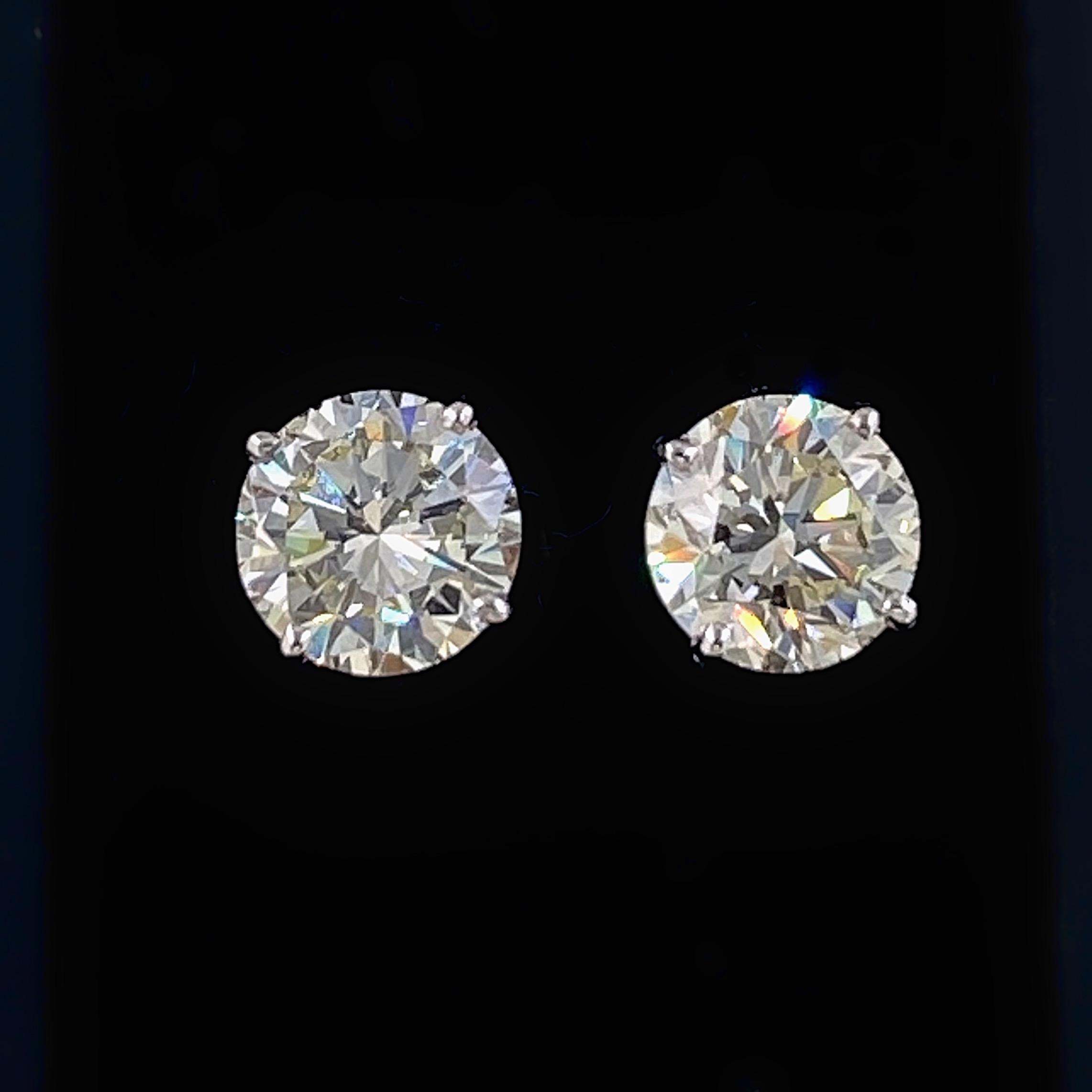 5.98 Tcw Round Brilliant Diamond Stud Earrings 14kt White Gold Retail $65, 000 10