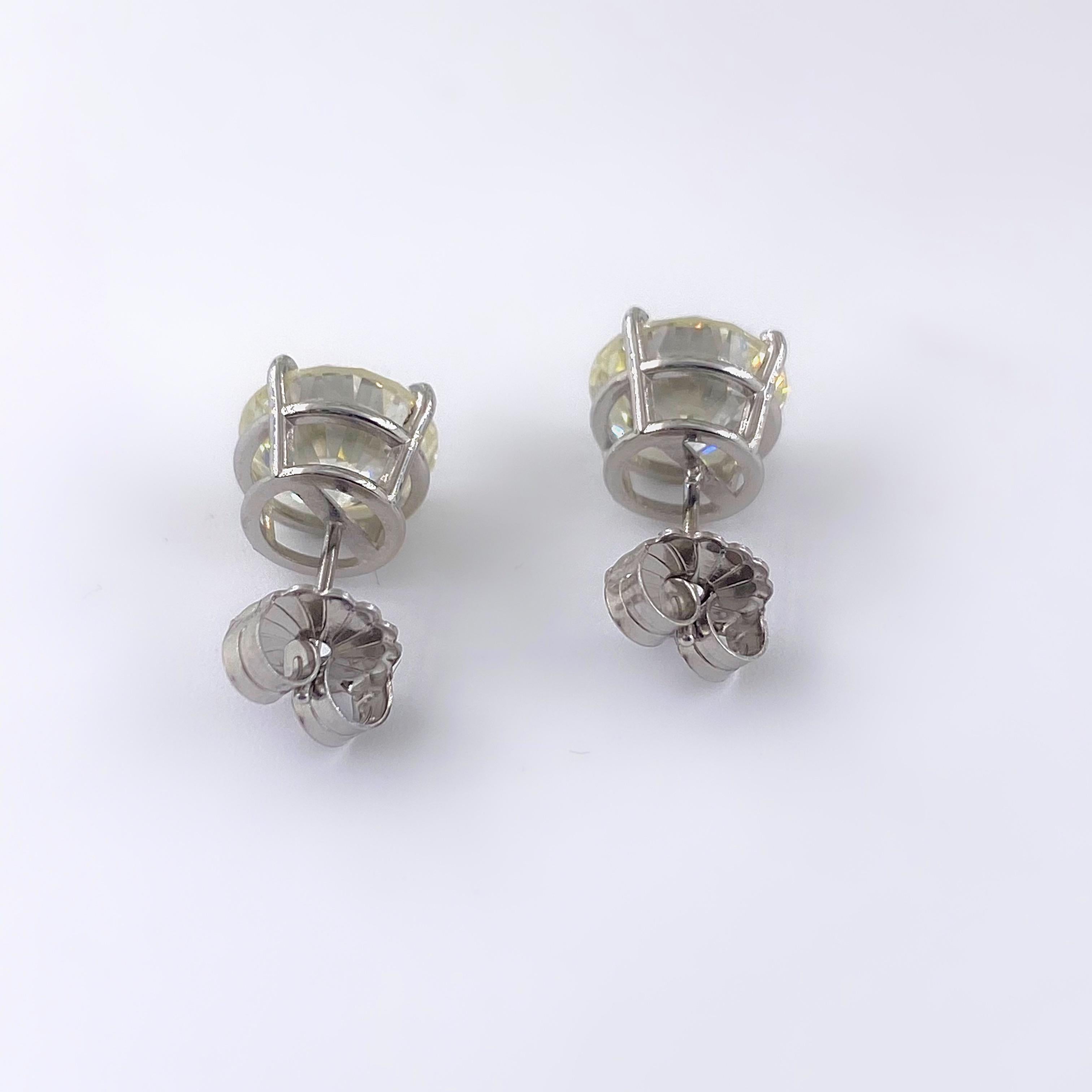 5.98 Tcw Round Brilliant Diamond Stud Earrings 14kt White Gold Retail $65, 000 2
