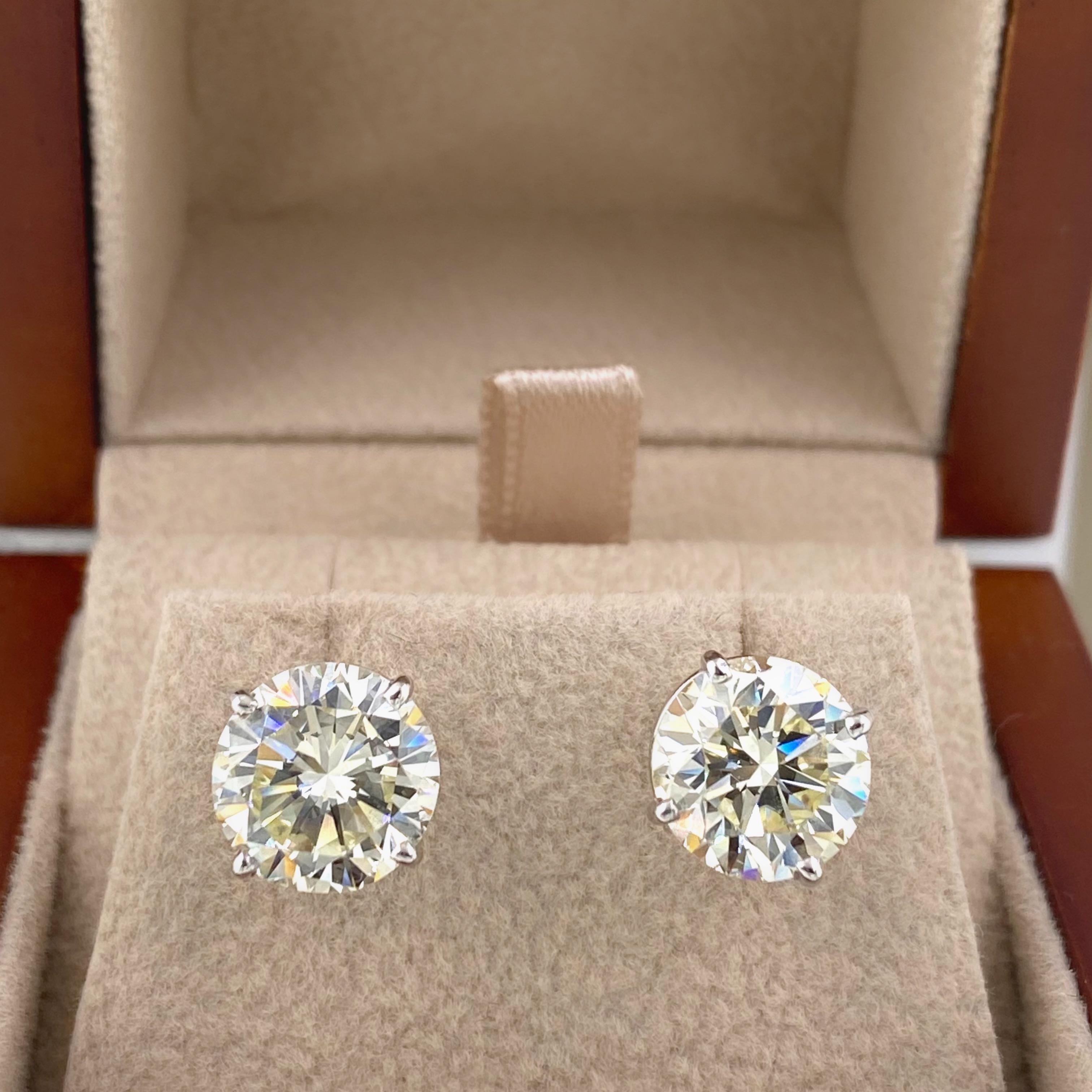 5.98 Tcw Round Brilliant Diamond Stud Earrings 14kt White Gold Retail $65, 000 3