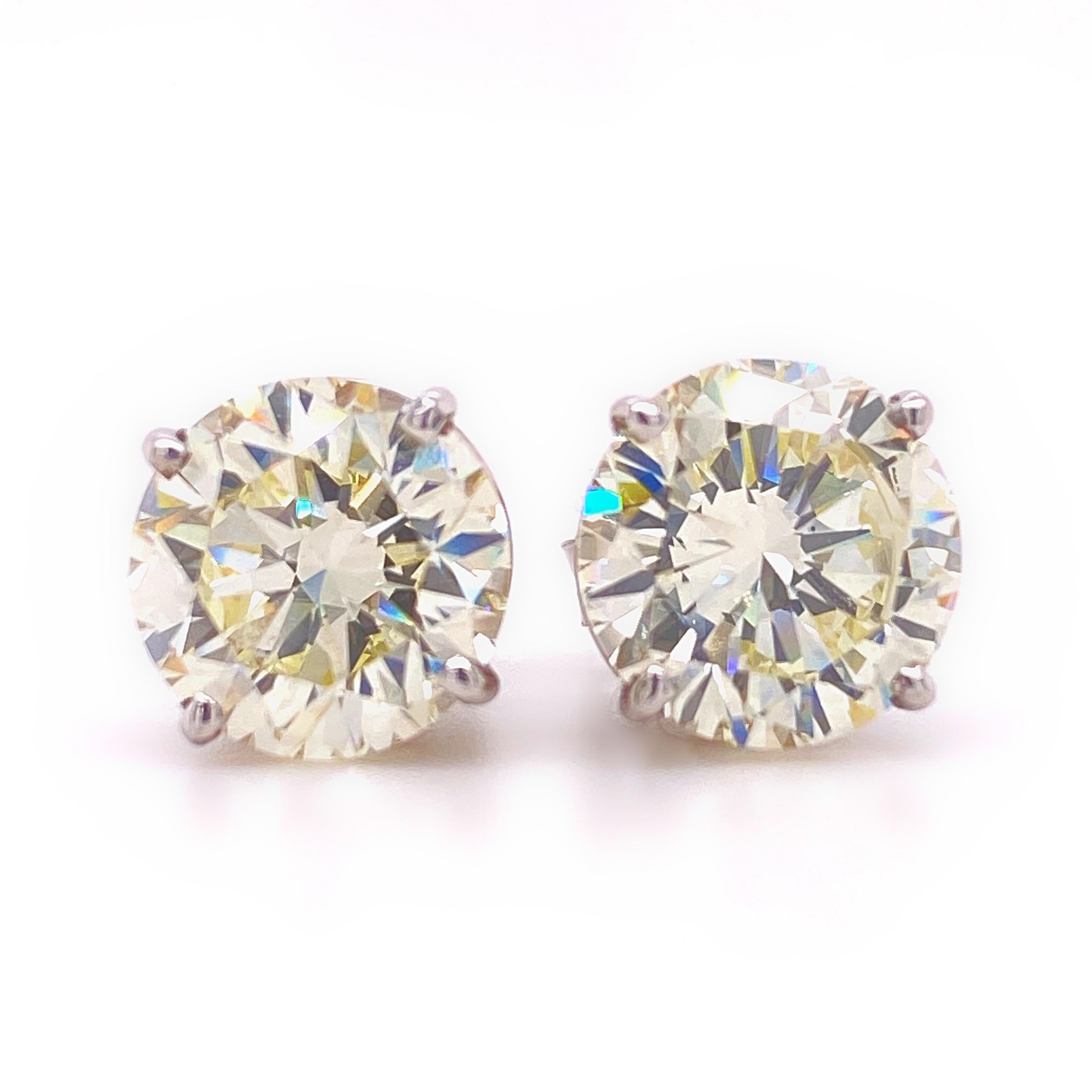 5.98 Tcw Round Brilliant Diamond Stud Earrings 14kt White Gold Retail $65, 000 4