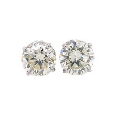 5.98 Tcw Round Brilliant Diamond Stud Earrings 14kt White Gold Retail $65, 000