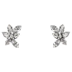 5.99 Carat Diamond Cluster Stud Earrings