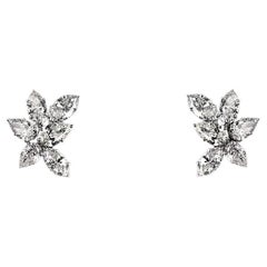 Pendientes de diamantes en racimo de 5,99 quilates
