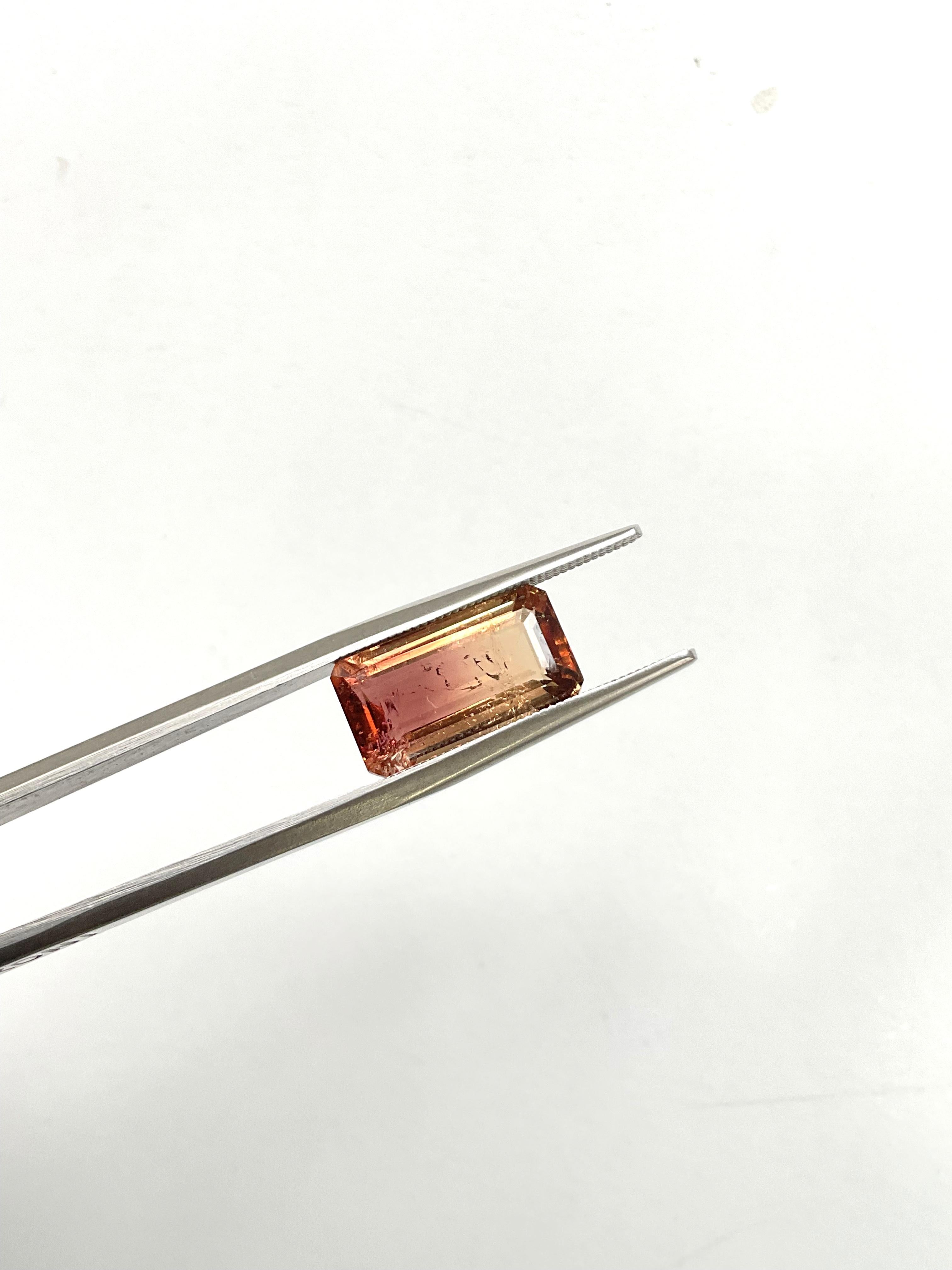 5,99 Karat Bi Farbe Pfirsich Rosa Turmalin Achteck Facettenschliff Stein Natural Gem im Zustand „Gut“ im Angebot in Jaipur, RJ