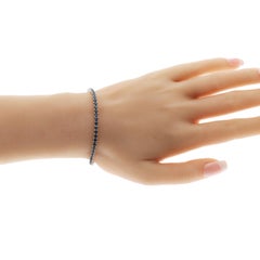 5.99 Carat Natural Blue Sapphire 18 Karat White Gold Bracelet