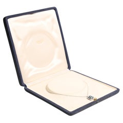 Collana di diamanti e onice con acquamarina taglio cuscino da 5,99 carati, oro bianco 18 carati