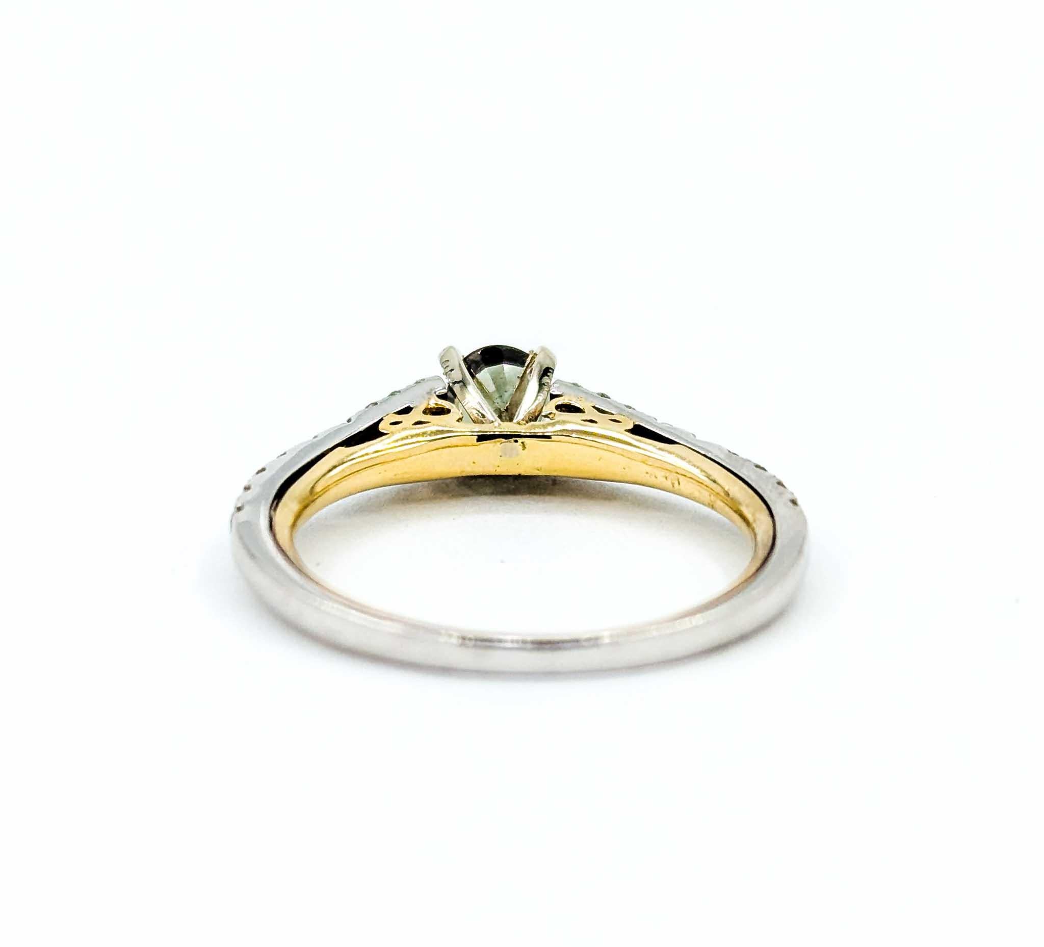 .59ct Alexandrite & Diamond Platinum/Yellow Gold Ring For Sale 5