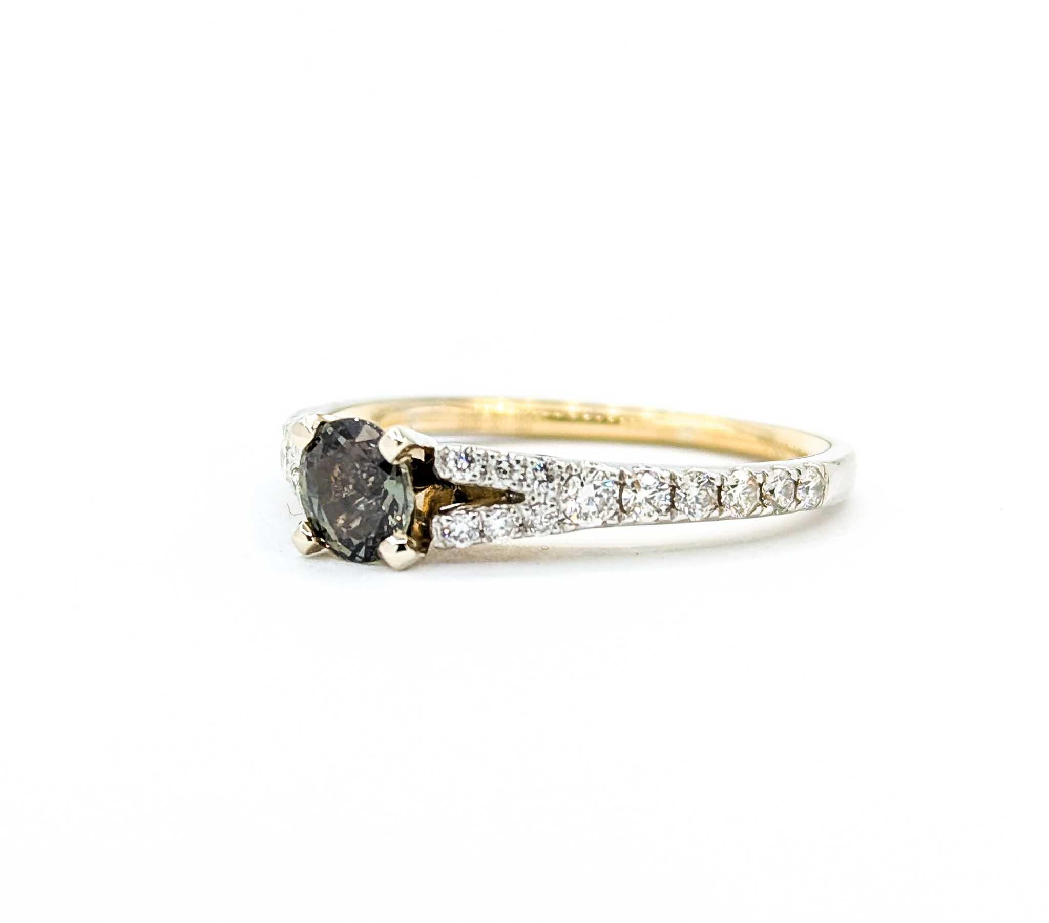 .59ct Alexandrite & Diamond Platinum/Yellow Gold Ring For Sale 7