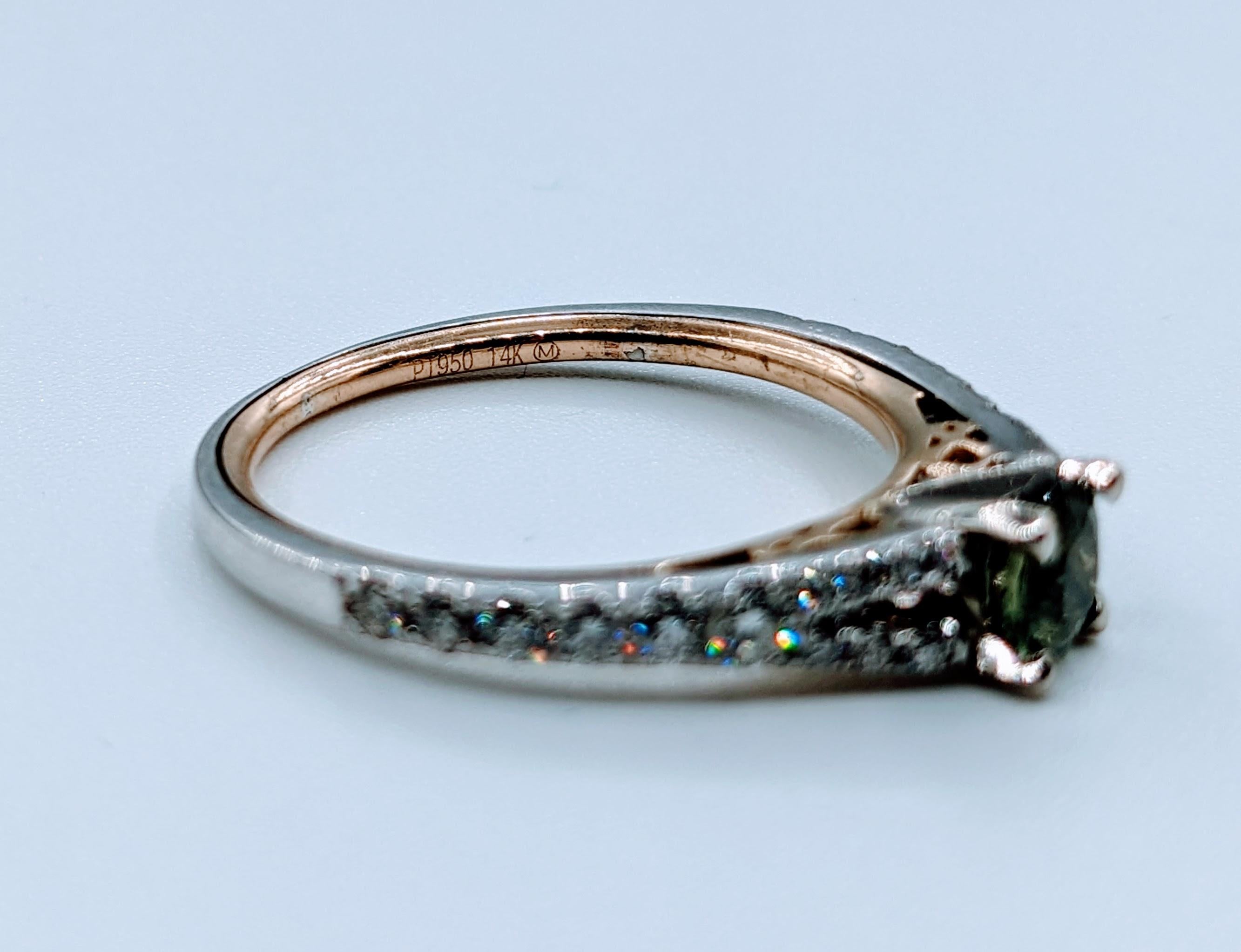 .59ct Alexandrite & Diamond Platinum/Yellow Gold Ring For Sale 8