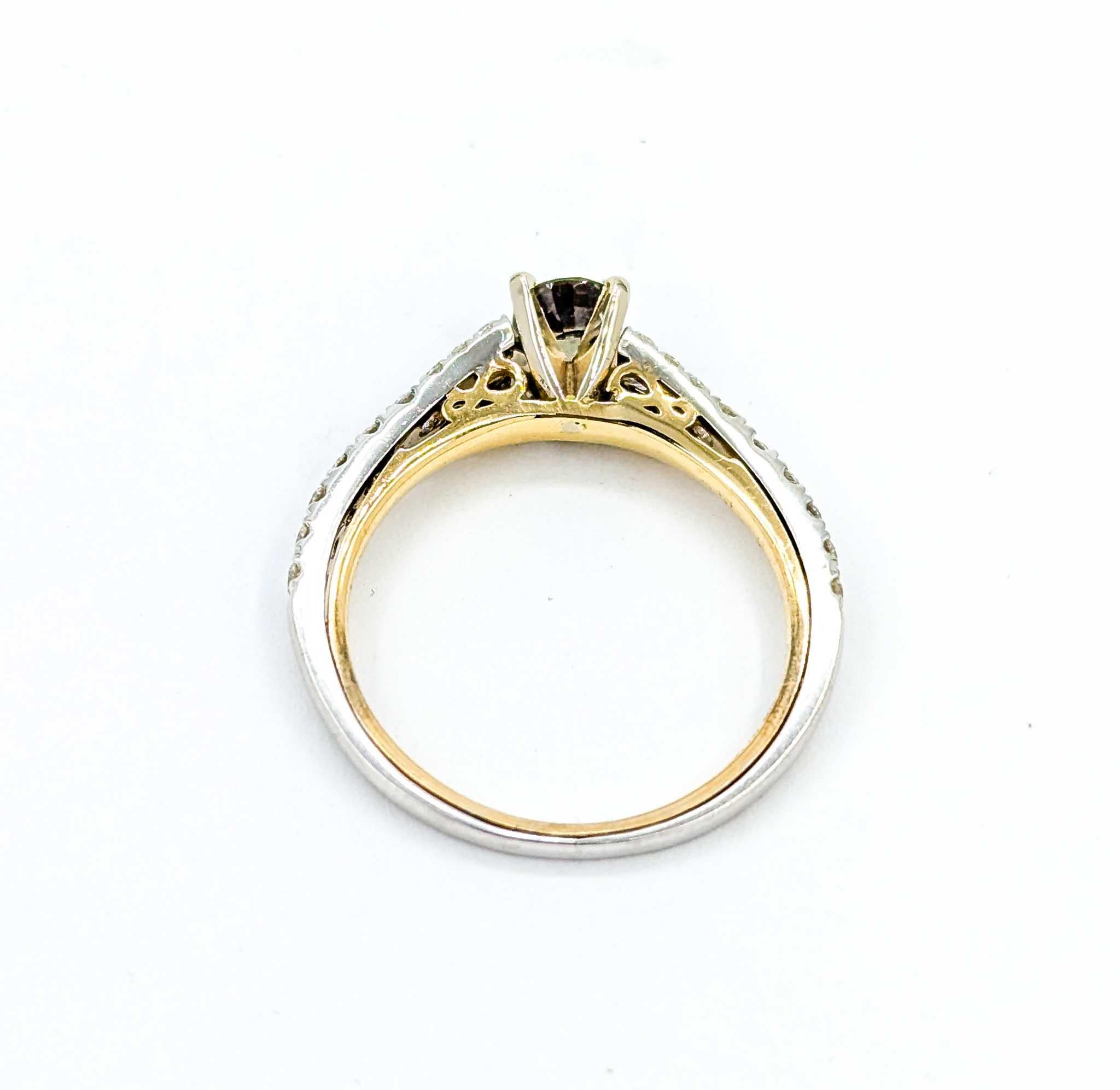 .59ct Alexandrite & Diamond Platinum/Yellow Gold Ring For Sale 4