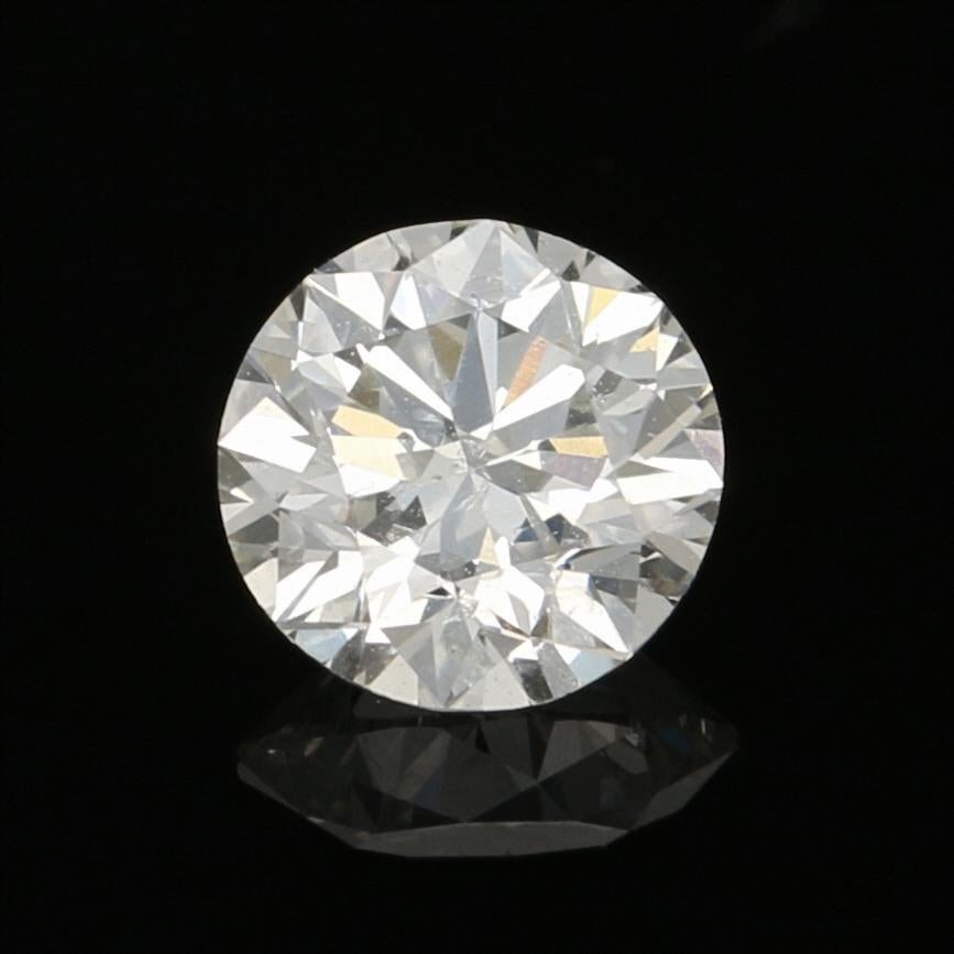 Round Cut .59 Carat Loose Diamond, Round Brilliant Cut GIA Graded Solitaire Very Good I1 H