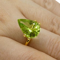 Peridoto giallo-verde a pera da 5,9 carati