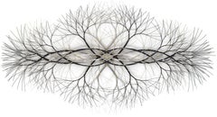 59"x32" Metal Wall Sculpture in Stainless and Bronze #677