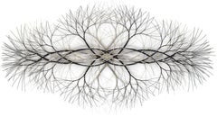 59"x32" Metal Wall Sculpture in Stainless and Bronze #677