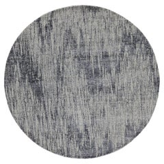 5
9"x5
9" Gray Fine jacquard Hand Loomed Modern Round Wool and Art Silk Rug