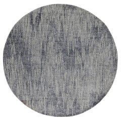 5'9 "x5'9" Grau Feiner Jacquard Handgewebter Moderner Runder Orientteppich aus Wolle und Seide