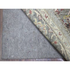 5'9"x5'9" Gray Peshawar With Heriz Design Vibrant Wool Round Hand Knotted Rug