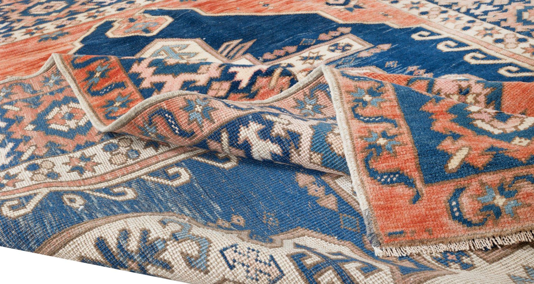 Bohemian 5.9x7.6 Ft Hand-Made Turkish Wool Area Rug, Modern Geometric Pattern Carpet For Sale