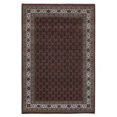 5'9 "x8'9" Tapis d'Orient rouge Herati All Over Design noué à la main 175 KPSI Wool