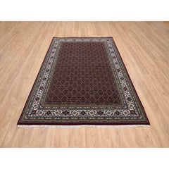 5'9"x8'9" Red Herrita Hand Knotted 175 KPSI Wool Oriental Rug