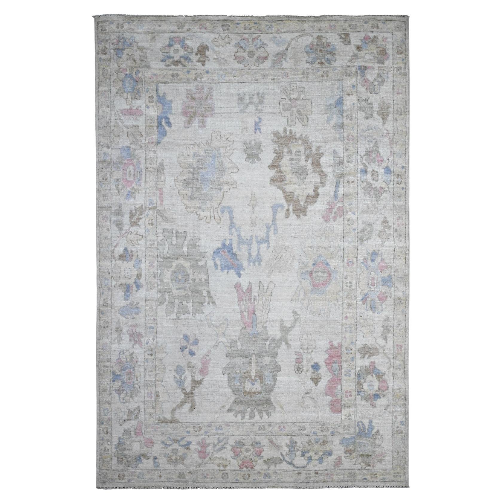 Tappeto Orientale Afghano Angora Oushak Tribale Design/One 5
9 "x8
9" Bianco