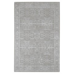 5'9 "x9' Dorian Gray Wolle und pflanzliche Seide Feiner Jacquard-Teppich, handgewebt