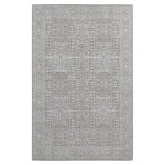 Tappeto Dorian grigio in lana e seta vegetale lavorato a mano a jacquard fine 5'9 "x9