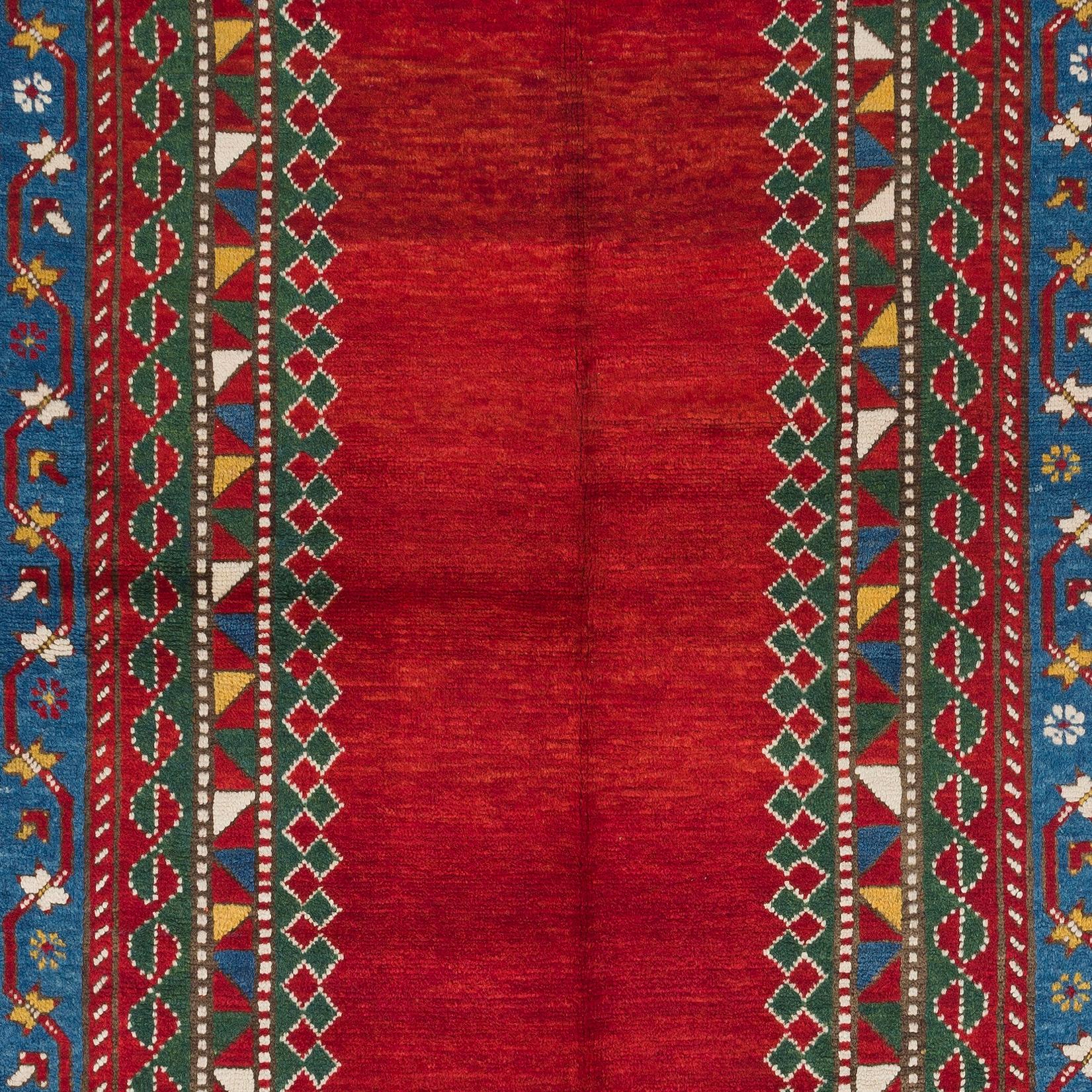 Kazakh Tapis Kazak caucasien ancien de 5,9 x 9,3 pieds, vers 1880, 100 % laine et teintures naturelles en vente