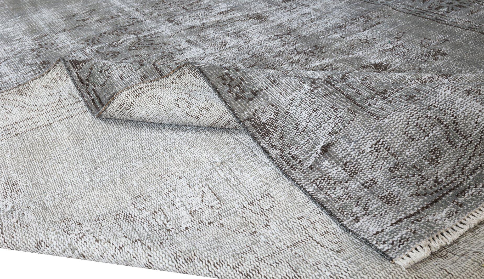 5.9x9,3 m Vintage-Teppich in Grau für moderne Inneneinrichtung, handgefertigt in der Türkei (Moderne) im Angebot