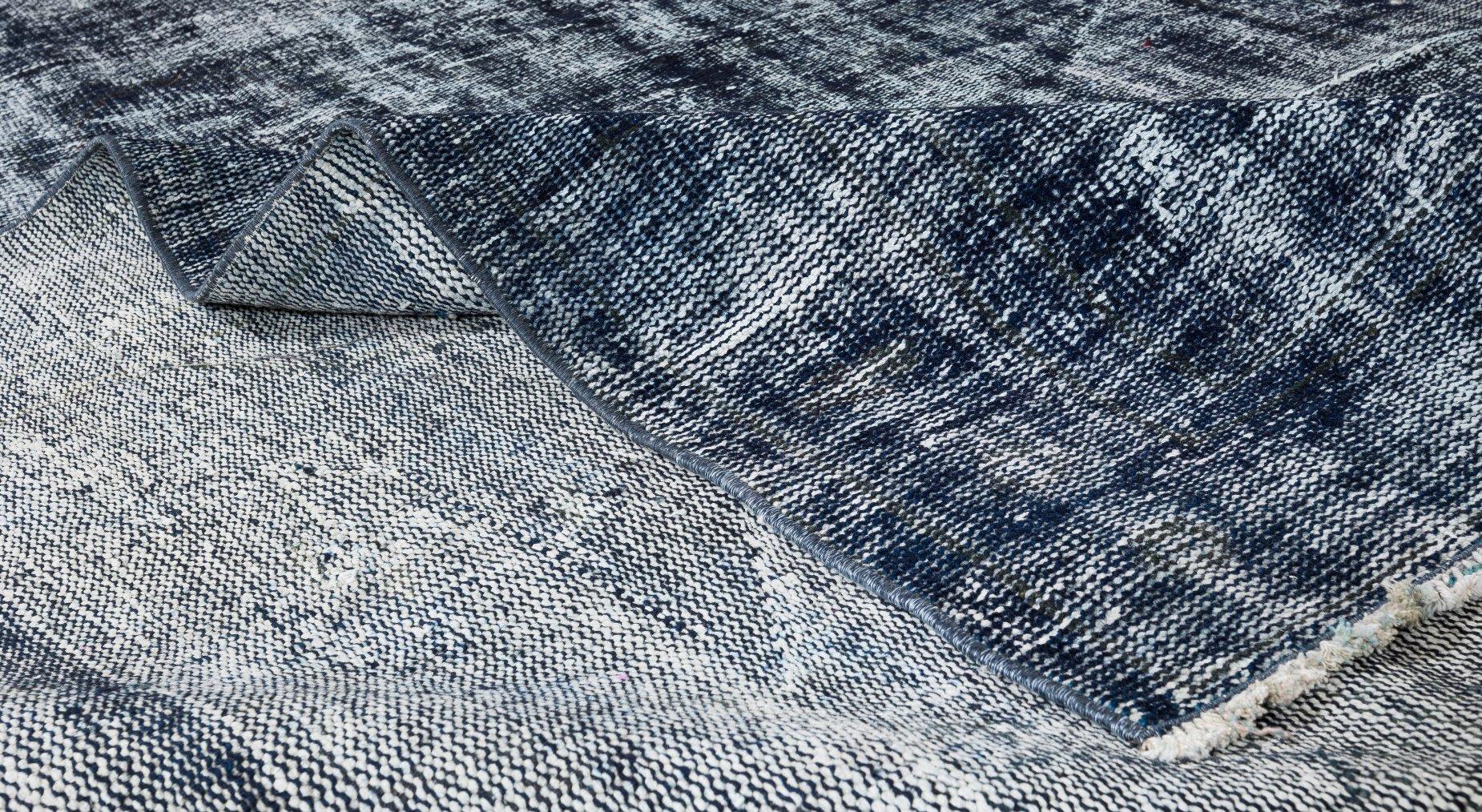 5.9x9,4 Ft Vintage Handgefertigter Teppich aus türkischer Wolle in Marineblau, 4 moderne Inneneinrichtung (Moderne) im Angebot