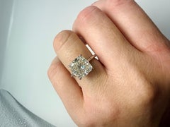 5ct Cushion Diamond Ring SI1 Klarheit F Farbe Platin